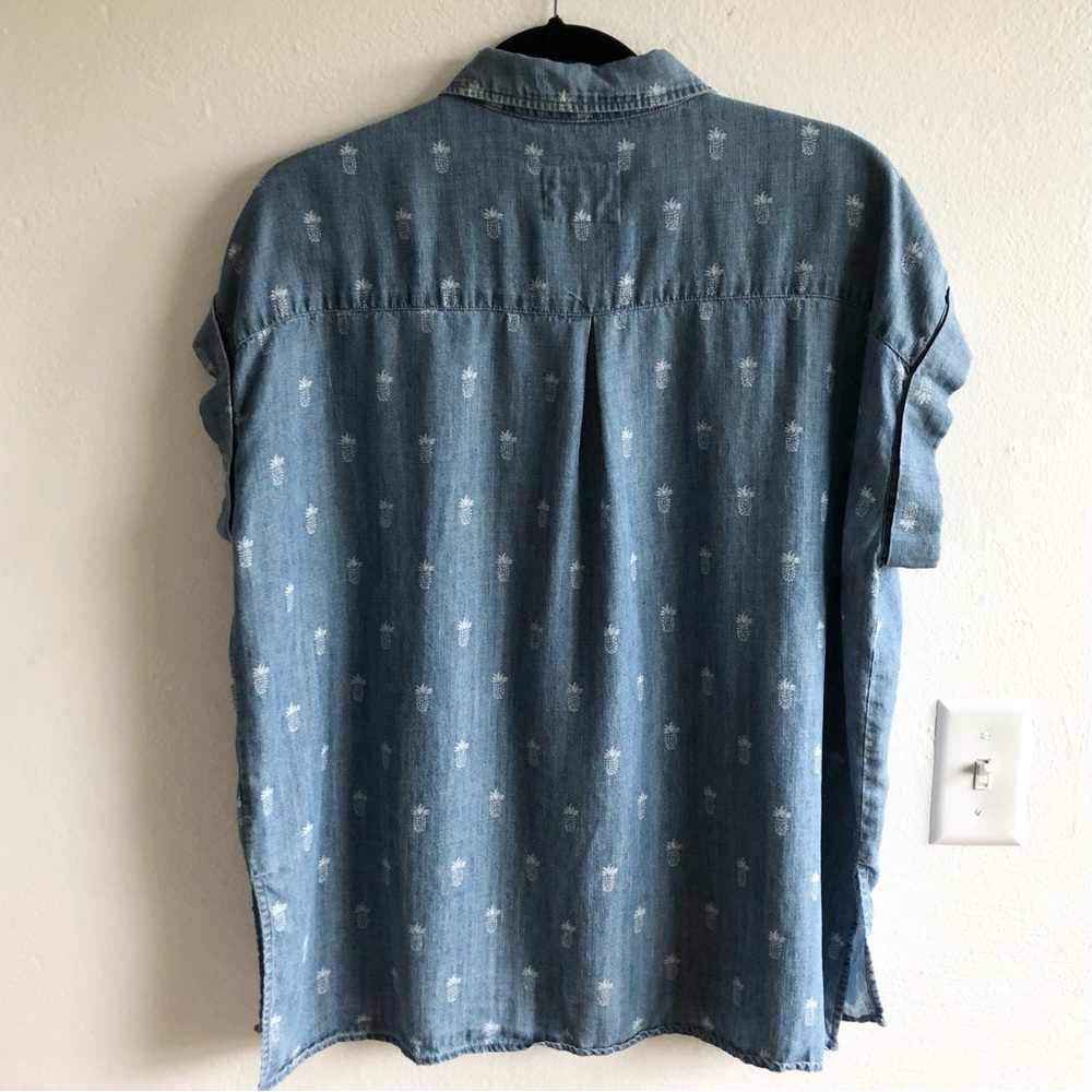 Rails Denim Short Sleeve Button Down With Pineapp… - image 3